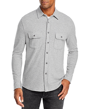 Shop Faherty Legend Textured Shirt In Fossil Gray