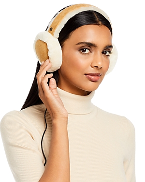 Ugg Genuine Shearling Bluetooth Earmuffs In Brown