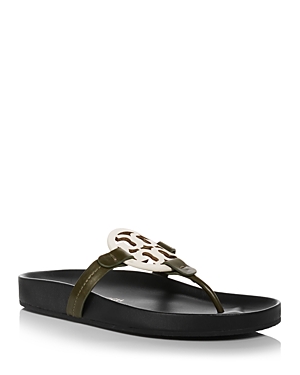 Tory Burch Women's Miller Cloud Thong Sandals In Leccio/ivory/black