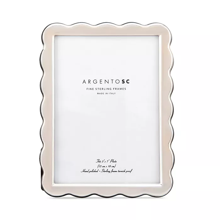 Scalloped Sterling Silver Picture Frame, 5" x 7"