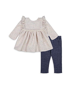 Pippa & Julie Girls' Space Dye Pattern Top & Pants Set - Baby