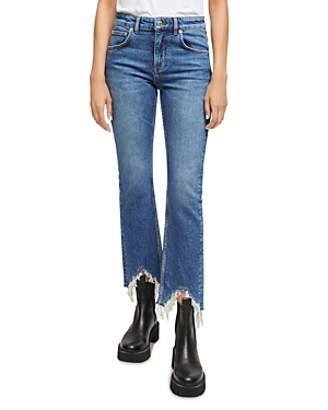 Shop Maje Pachabfran Slim Fit Cropped Jeans In Blue
