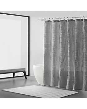 Vera Wang - Marled Waffle Grey Shower Curtain