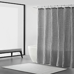 Vera Wang Marled Waffle Grey Shower Curtain