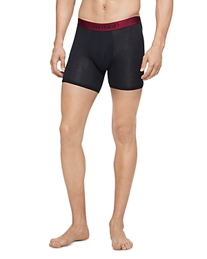 Calvin Klein Ultra-soft Modal Boxer Briefs In Black/maroon