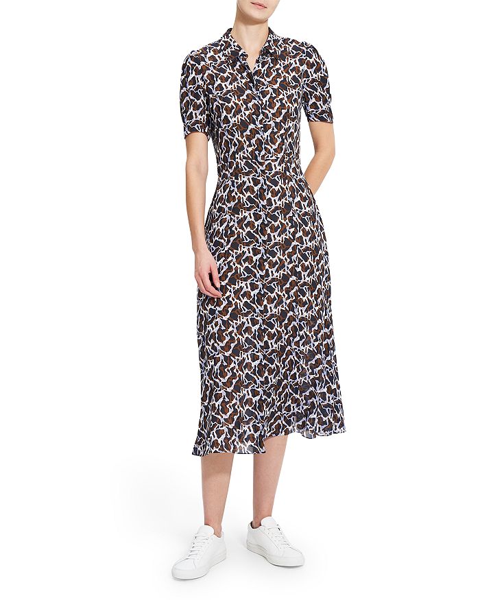Theory Silk Printed Shirt Dress Bloomingdale s