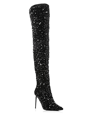 AQUA WOMEN'S VIVAN OVER THE KNEE HIGH HEEL BOOTS - 100% EXCLUSIVE AQ-VIVAN
