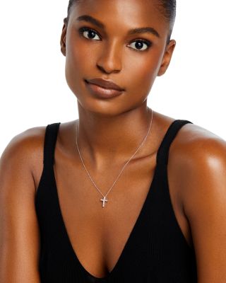 Diamond Small Cross Pendant Necklace in 14K White Gold, 0.33 ct. t.w. - 100% Exclusive