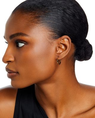 14K Yellow Gold Square Tube Hoop Earrings 