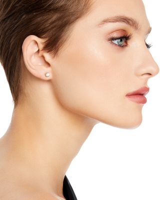 Diamond Round Tulip Stud Earrings in 14K Yellow Gold, 0.75 tcw 