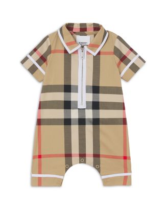 Burberry Unisex Check Cotton Romper - Baby | Bloomingdale's