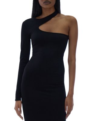 Helmut Lang Ruched Asymmetric Cutout Midi Dress | Bloomingdale's