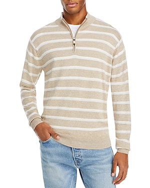 Peter Millar Long Bay Quarter Zip Striped Pullover Sweater