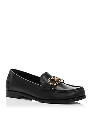 Ferragamo Women's Rolo Reversible Gancini Loafers In Nero Black/gold