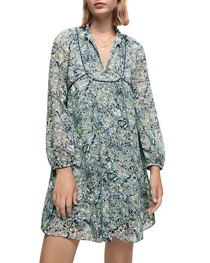 Maje scarf dress in printed chiffon discount