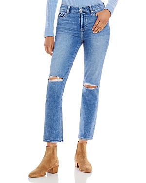 PAIGE AMBER HIGH RISE ANKLE STRAIGHT JEANS IN WALK ABOUT DESTRUCTED