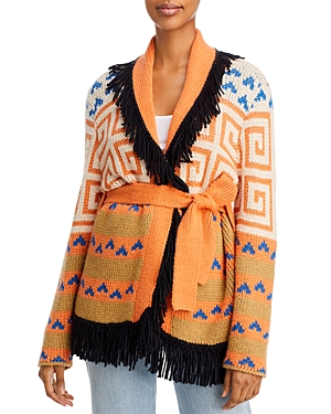 Mother The Belted Fringed Cardigan In Runaway Child