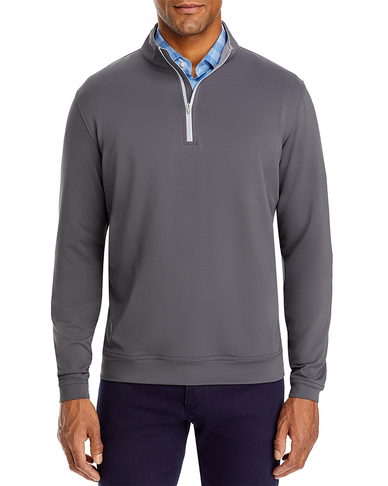 Peter Millar Crown Sport Perth Loop Quarter Zip Performance Pullover In Iron
