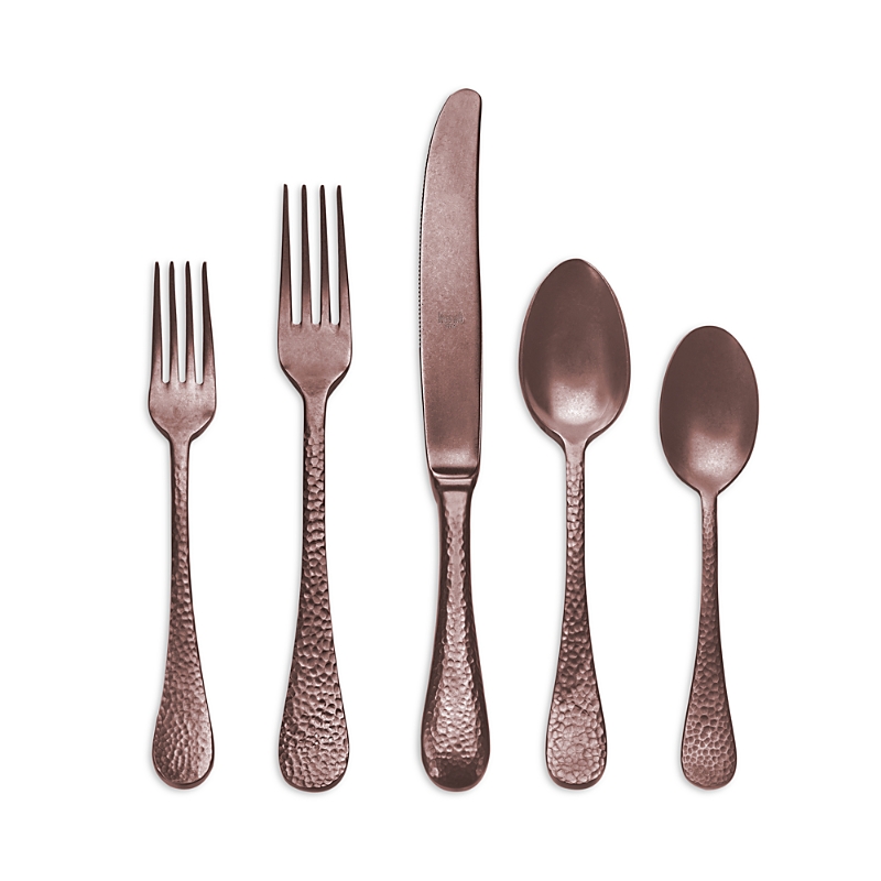 Mepra Epoque Pewter 5-piece Flatware Set In Bronze/pewter