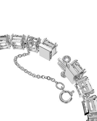 Matrix Square Crystal Flex Bracelet in Rhodium Plate