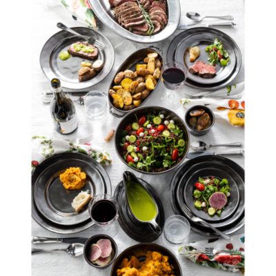 Pewter Stoneware Round Charger