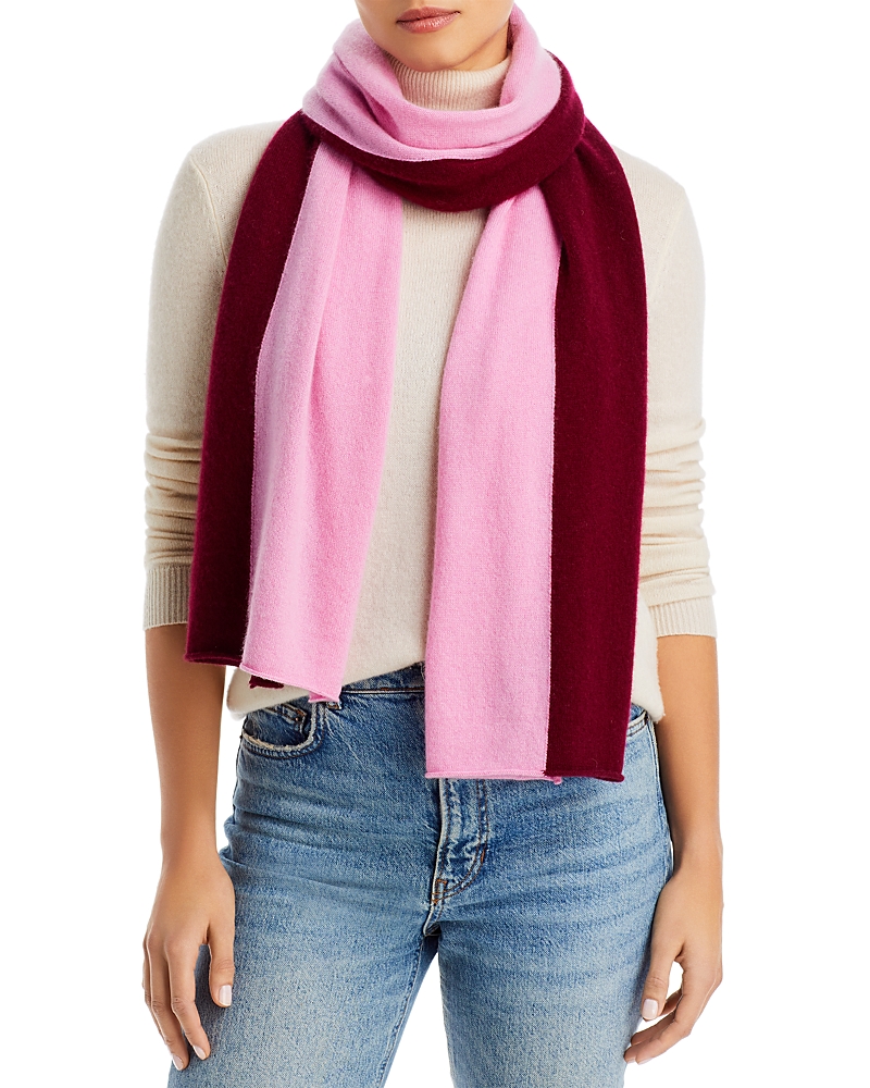 C By Bloomingdale's C By Bloomingdales Angelina Bicolor Cashmere Scarf - Exclusive In Burgundy
