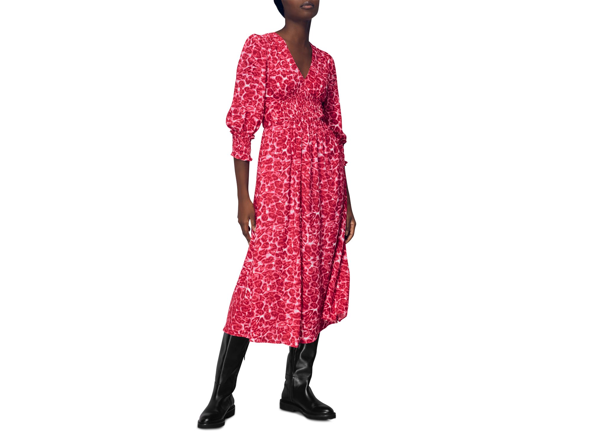 Clouded Leopard Shirred Dress - Image 1