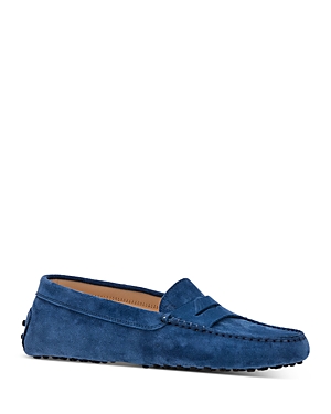 Shop Tod's Women's City Gommino Drivers In Blue