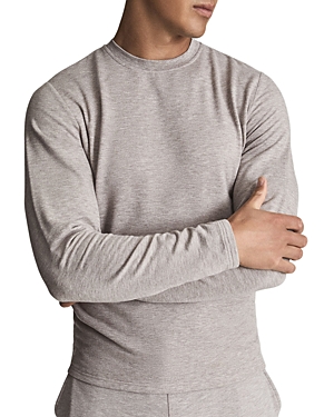 Reiss Adam Stretch-jersey Sweatshirt In Taupe Melange