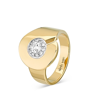 Shop Dinh Van 18k Yellow Gold Menottes Diamond Ring