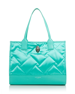 Kurt Geiger Recycled Quilted Small Shopper In Green