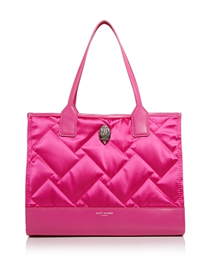 Kurt Geiger Recycled Quilted Square Shopper In Bright Pink