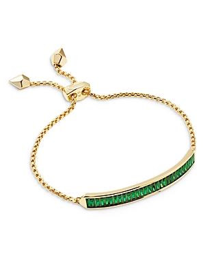 Kendra Scott Jack Delicate Chain Bracelet In Green Crystal