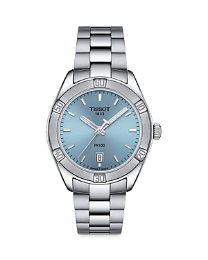 Shop Tissot Pr 100 Classic Watch, 36mm In Blue/silver
