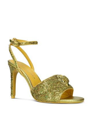 kurt geiger gold block heel sandals