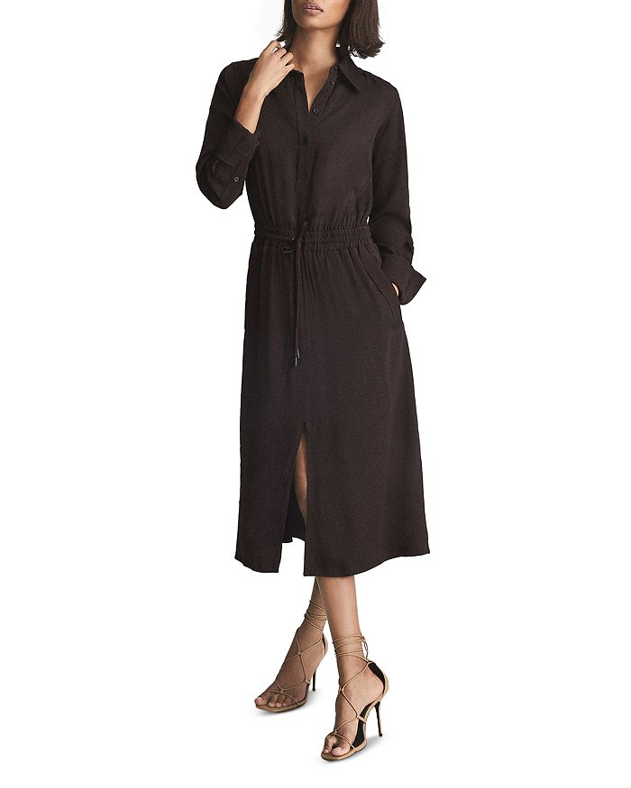 Warehouse plain shop midi shirt dress