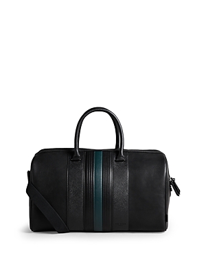 Ted Baker Faux Leather Striped Everyday Hold All Bag In Black