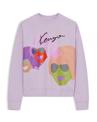 Kenzo Cotton Embroidered Logo Oversized Fit Crewneck Sweatshirt