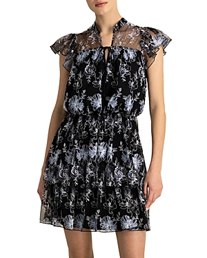Ml Monique Lhuillier Short Sleeve Fit and Flare Dress