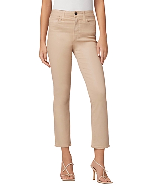 Joe's Jeans The Callie Coated Mid-rise Kick-flare Stretch Jeans In Latte