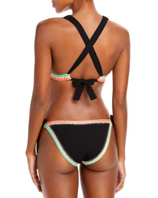 Crochet Trim Bikini Top &amp; Side Tie Bikini Bottom - Exclusives