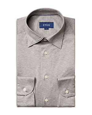 Shop Eton Contemporary Fit Jersey Shirt In Gray