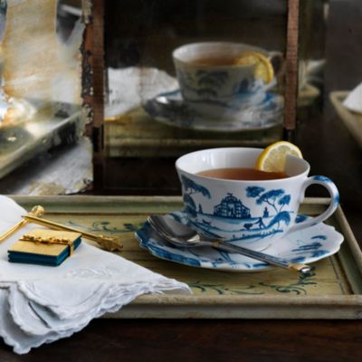 Country Estate Delft Blue Saucer Garden Follies