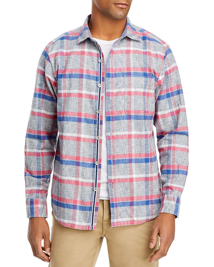 Tommy Bahama Men's Canyon Beach Montara Plaid Button Up Shirt Black Size Small main image 1