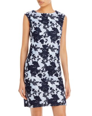 Adrianna Papell - Two Tone Embroidery Sheath Dress