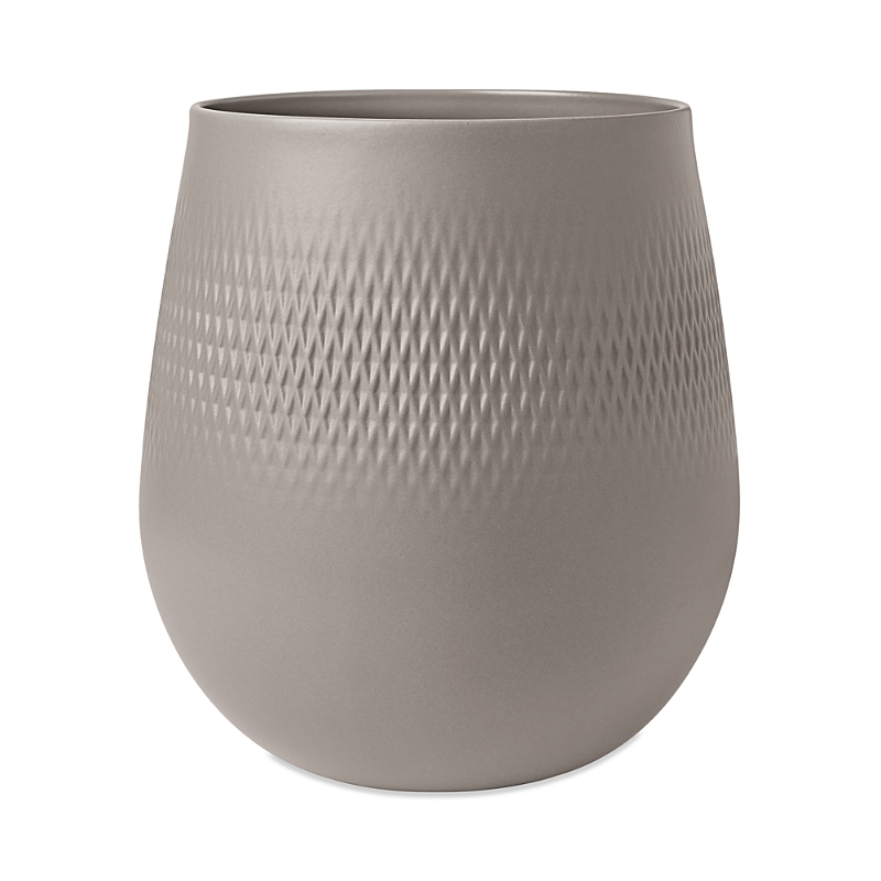 Villeroy & Boch Manufacture Collier Carre Vase, Large In Taupe