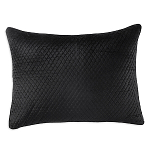 Shop Lili Alessandra Valentina Quilted Velvet Luxe Euro Decorative Pillow, 27 X 36 In Black