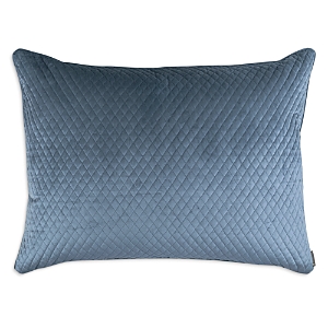 Shop Lili Alessandra Valentina Quilted Velvet Luxe Euro Decorative Pillow, 27 X 36 In Smokey Blue