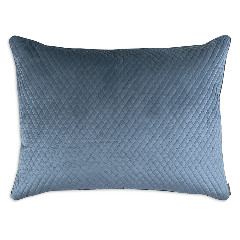 Lili Alessandra Valentina Quilted Velvet Luxe Euro Decorative Pillow, 27 X 36 In Smokey Blue