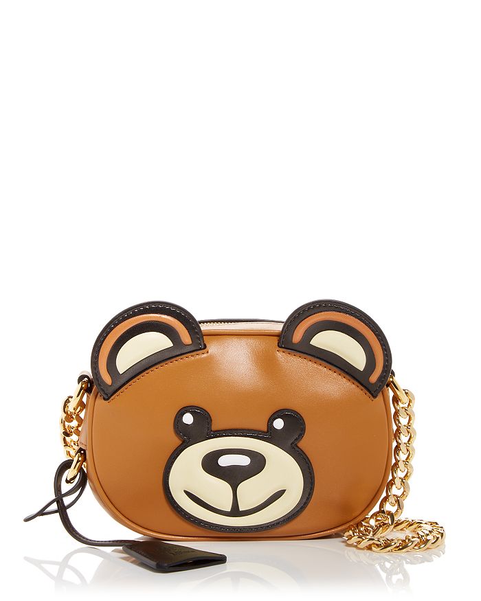 Shop Moschino Teddy Bear Leather Shoulder Bag